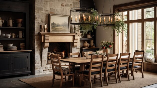 Dining farmhouse interior