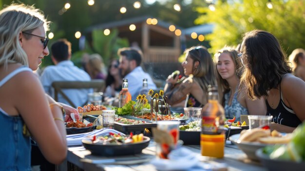 Dining Outdoors with Friends and Family