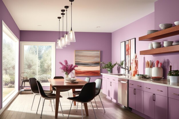 dining room Purple theme professional advertising food photography