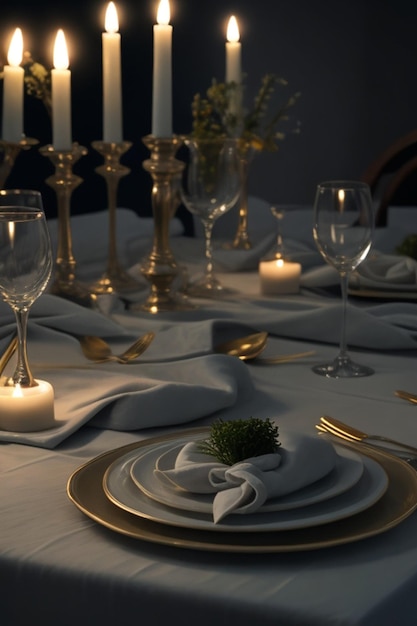 Dining table at the restaurant with empty glasses background