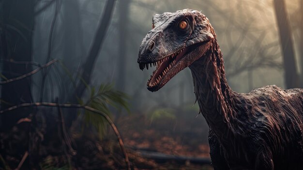 Dinosaur Close up in Forest