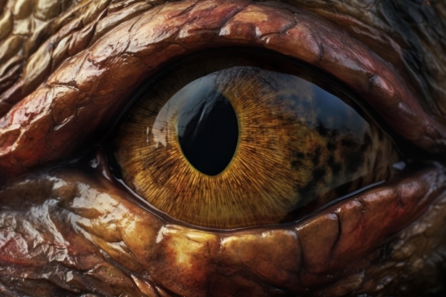 Dinosaur eye closeup Reptile face Generate Ai