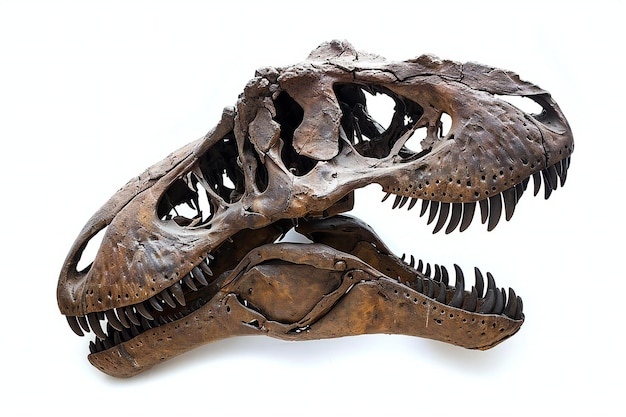 Dinosaur skull isolated on white background