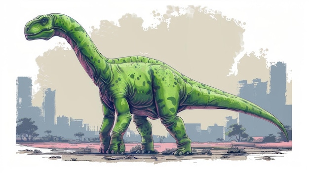 The dinosaur slogan is illustrated with a cartoon handdrawn dinosaur modern illustration