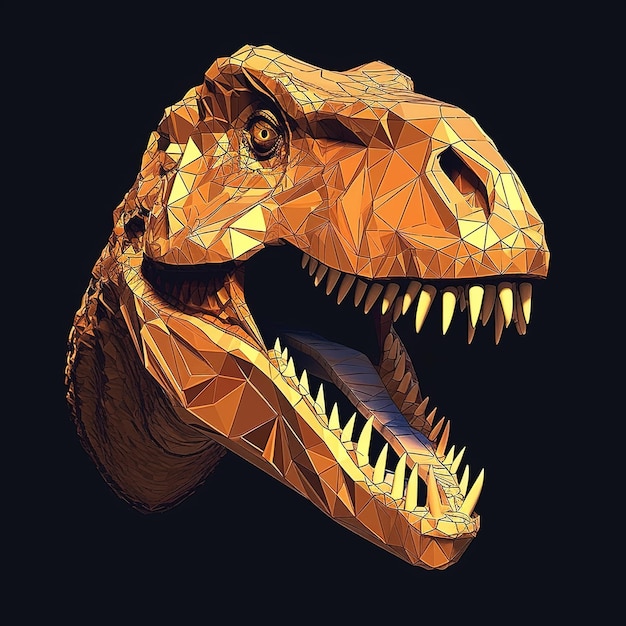 A dinosaur with a black background and a black background.