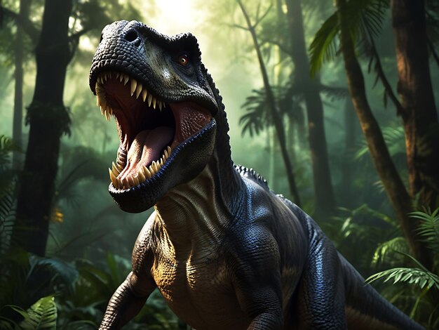 a dinosaur with a large mouth and the mouth open