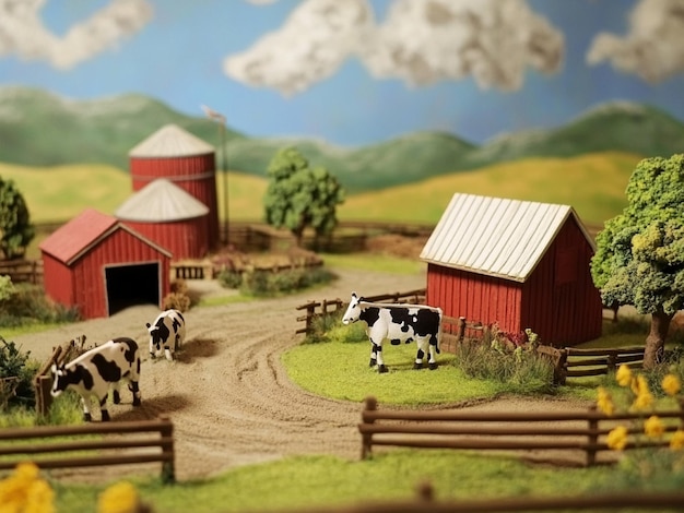 Photo diorama farm background