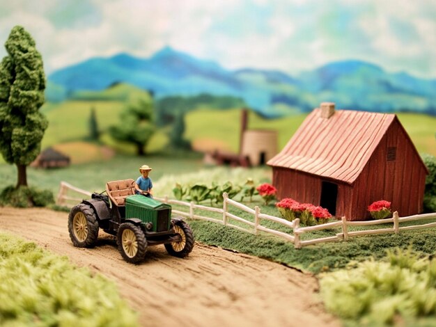 Photo diorama farm background