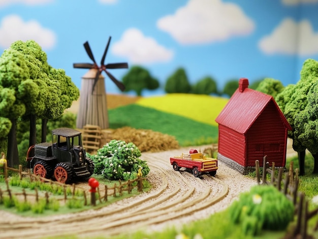 Photo diorama farm background