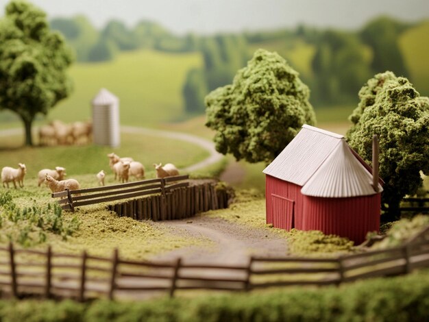 Photo diorama farm background