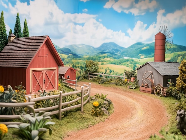 diorama farm background