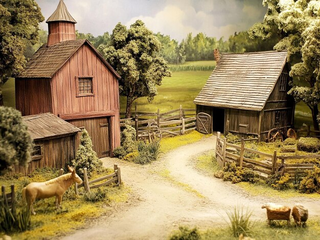 diorama farm background