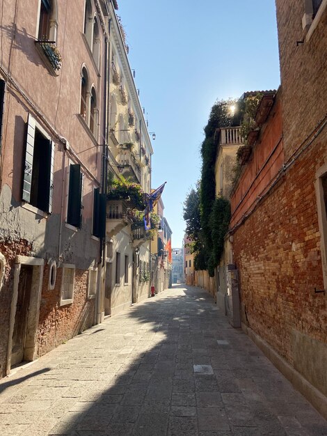 Direct street in Venice city in Dorsoduro district