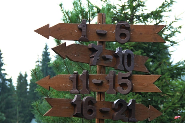 Direction Pointer With Room Numbers At Green Hotel Territory