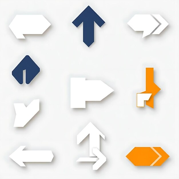 Photo directional arrow sign or icons set design