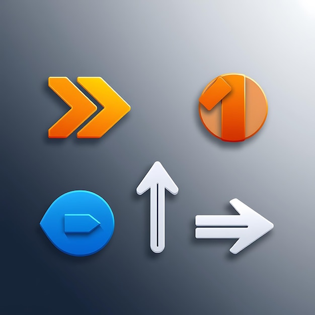 Directional arrow sign or icons set design