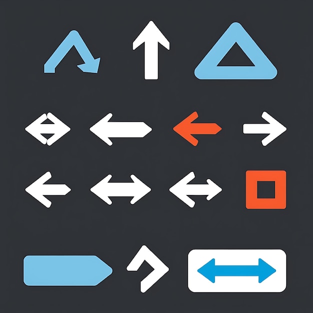 Photo directional arrow sign or icons set design