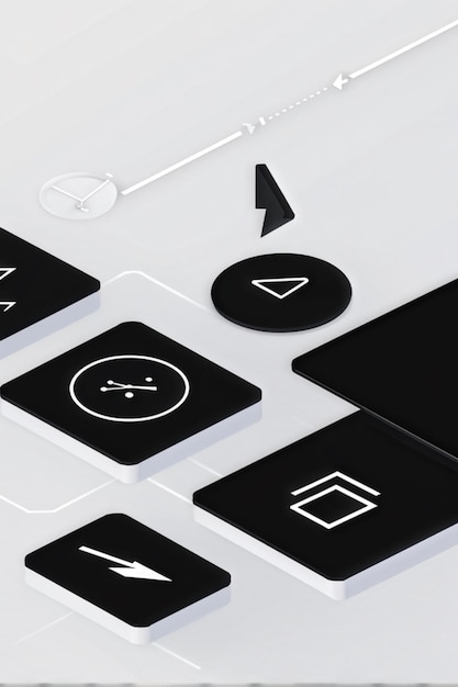 Photo directional navigation icons for web design