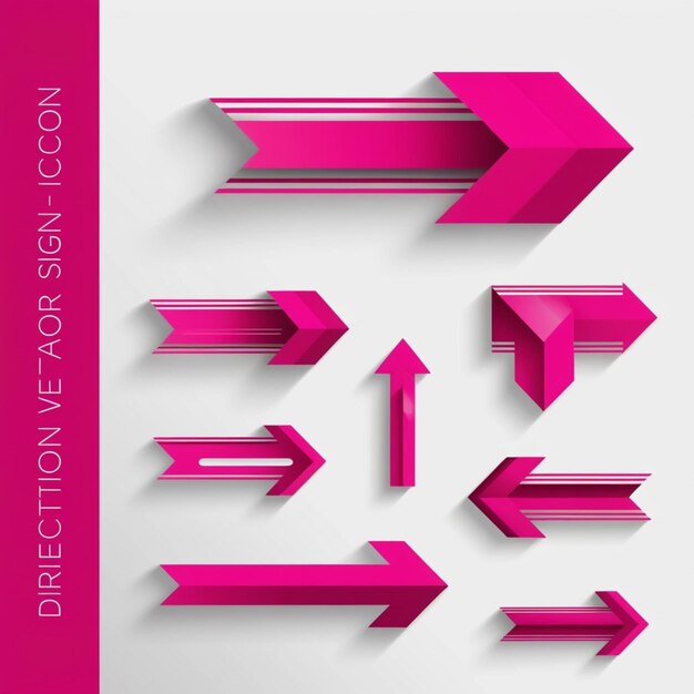 Directional vector arrow sign or icons set design