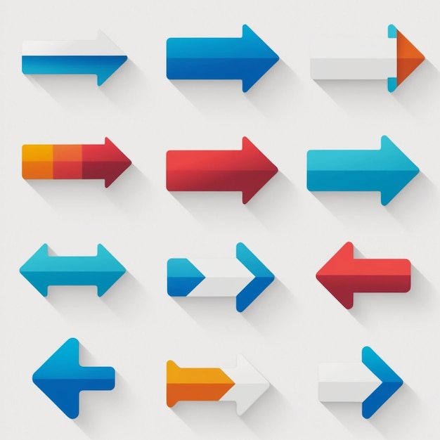 Directional vector arrow sign or icons set design