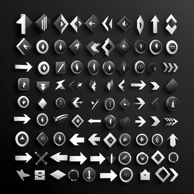 Directional vector arrow sign or icons set design