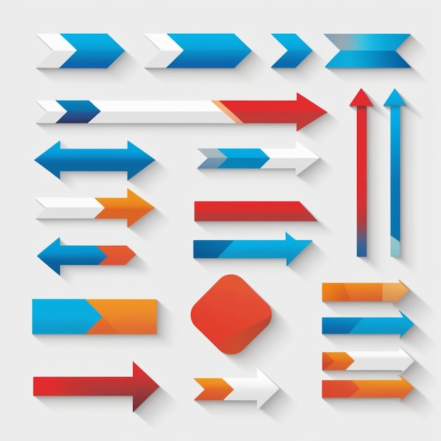 Directional vector arrow sign or icons set design