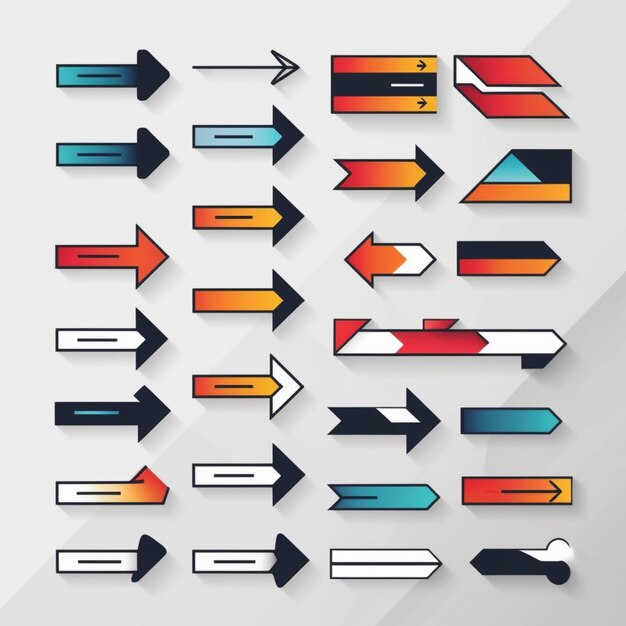 Photo directional vector arrow sign or icons set design