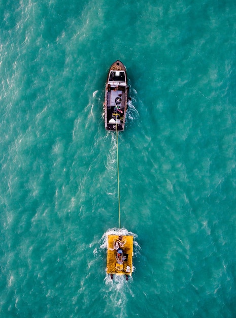 Directly above shot of boats on sea