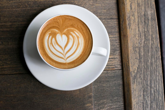 Directly above shot of cappuccino on table