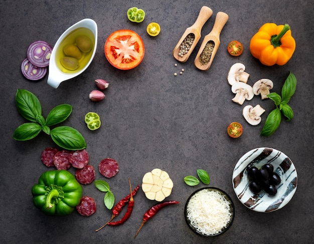 Directly above shot of food on table