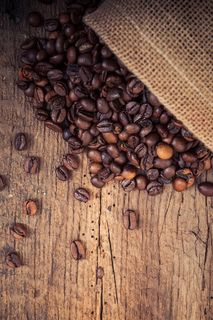 Directly above shot of roasted coffee beans on table