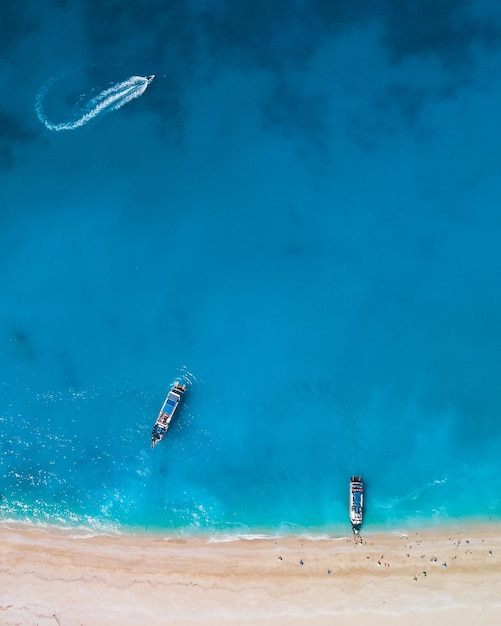 Directly above view of egremni beach at Lefkada island Greece