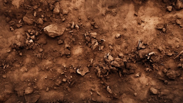 Photo dirt field with rocks and dirt