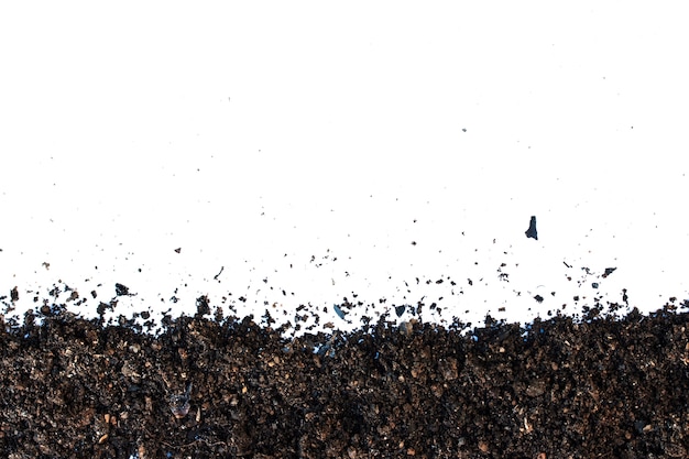 Dirt, soil pile isolated on white background