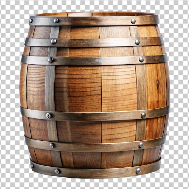 Dirty barrel barricade on transparent background