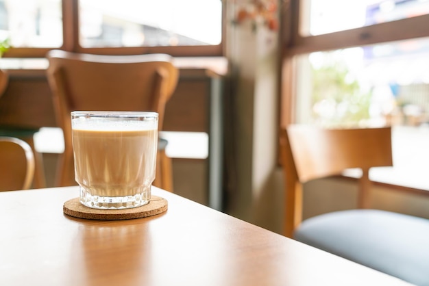 Dirty coffee glass in coffee shop