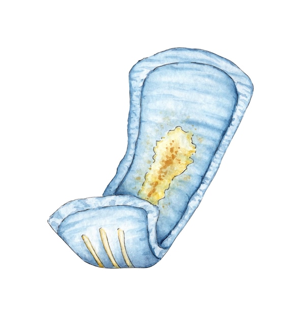 Dirty gynecological pad watercolor