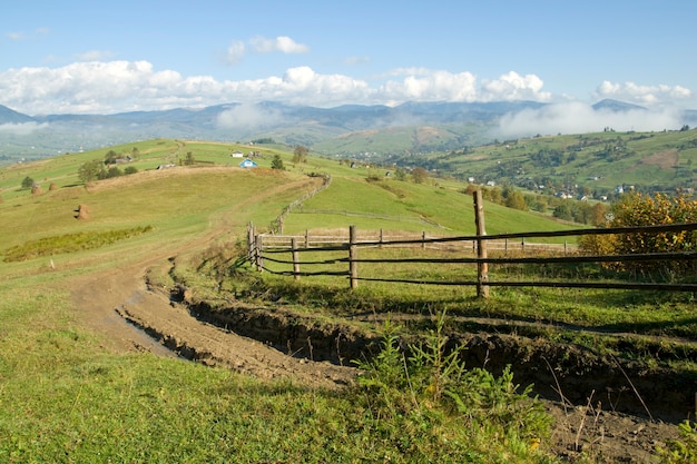 Dirty road on mountain hill