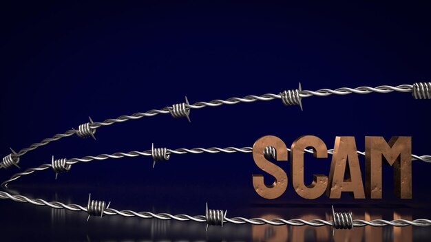 The dirty scaml and barbed wire for crime Technology concept 3d rendering