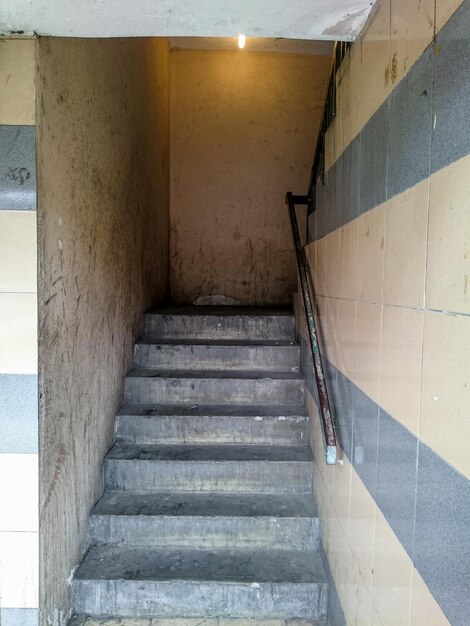 Dirty staircase in old building