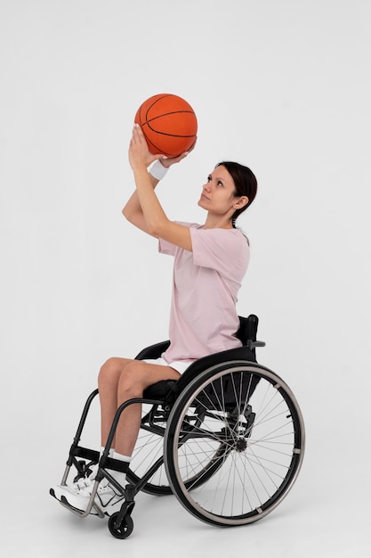 Disabled basketball female player portrait