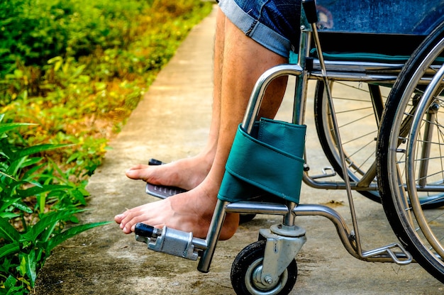 Disabled wheelchair alone