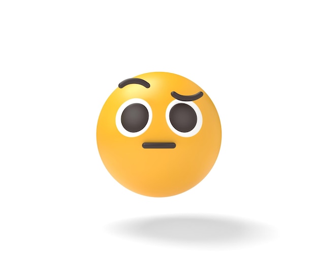 Disapproval emoticon. Emoji 3d illustration.