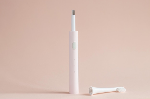 Disassembled electric ultrasonic toothbrush Innovative technology for oral care and dental health