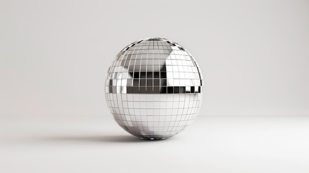 Disco ball with bright colorful mirrors on a white background vibrant reflections