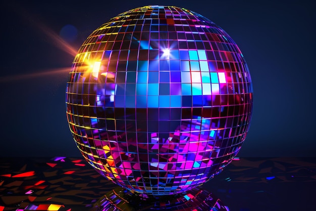 Disco Ball with Colorful Reflections