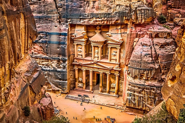 Discover the ancient wonders of Petra nestled with generative ai