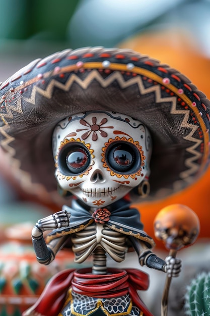 Discover the Beauty and Charm of Skeleton Figurines in Traditional Mexican Attire Festive and