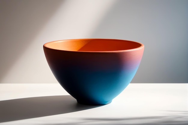 Discover the elegance of a minimalist handicraft where color contrast and shadows blend in harmony AI Generated