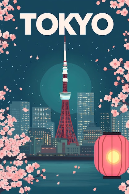 Photo discover the enchanting skyline of tokyo at dusk